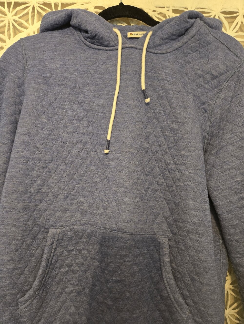 Marine Layer Quilted Hoodie Women’s Medium Arctic Ice Blue - Picture 3 of 6